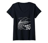 Womens Glenfinnan Viaduct, Scotland Signature Heart Art Souvenir V-Neck T-Shirt