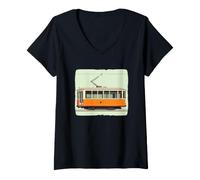 Women's Glide Through the Streets on a Classic Tram V-Neck T-Shirt