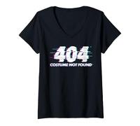 Women's Glitch 404 Error Costume Not Found V-Neck T-Shirt