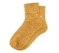 Women's Glitter Ankle Socks, Shimmering Metallic Sparkly Crew Socks for Ladies, Casual Bright Retro Ribbed Short Sock with Lurex Yarn, Lightweight Colorful Design