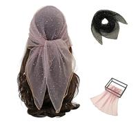 Women's Glitter Decor Head Scarf,Rhinestone Head Scarf 31.5 Inches Solid Color Hair Scarf,Sparkle Glitters Hair Bandana Sequins Wraps Scarf (Light Purple,one size)