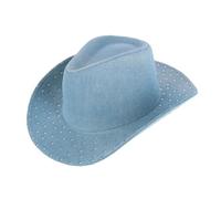 Women's Glitter Embellished Denim Cowboy Hat, Denim