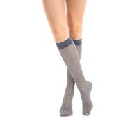 Women's Glitter Knee-High Socks, Sheer Sparkle Design, 40 DEN, Multiple Colours, 3 Pairs (UK, Alpha, One Size, Regular, Regular, DARK BLUE)