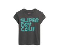 Women's glitter logo t-shirt Superdry Retro Noir XS