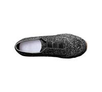 Women's Glitter Sneakers Sparkly Sequin Fashion Slip-On Trainers Casual Lightweight Flat Loafers Shoes for Wedding Party Dancing Casual Low Top Tennis Shoes Black
