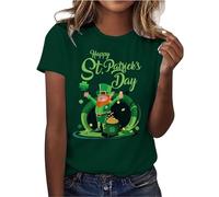 Womens Glitter St Patricks Day Shamrocks T Shirt St Paddys Day Sequins Print Tops Leprechaun Outfit Irish Ladies Shirt Tees Funny Cute Short Sleeve St Patrick's Gifts for Casual Work Party