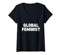 Women's Global Feminist Empower Women Equality Diversity Activist V-Neck T-Shirt