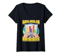 Womens Global Media and Information Literacy Week V-Neck T-Shirt
