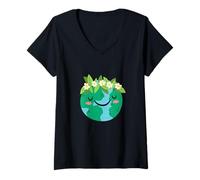 Womens Global Warming Climate Change Planet Science Conservatino V-Neck T-Shirt