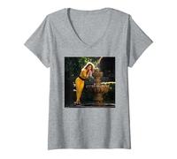 Womens Gloria Estefan Conga Pop Singer by Michael Grecco V-Neck T-Shirt