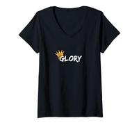 Women's Glory Crown Motivational V-Neck T-Shirt