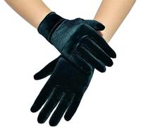 Women's Gloves Satin Classic Opera Fest Party Audrey Hepburn Gloves 1920s Style Gloves Elastic Adult Size for Women Wrist Length Short Velvet Gloves Party Costume Gloves Green