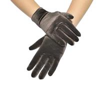 Women's Gloves Satin Classic Opera Fest Party Audrey Hepburn Gloves 1920s Style Gloves Elastic Adult Size Women's Wrist Length Short Velvet Gloves Party Costume Gloves Brown
