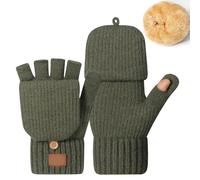 Womens Gloves Winter- Thermal Gloves Thickened Half Finger For Autumn And Winter Fleece Knitted For Cold And Warmth Half Length Writing Fingerless