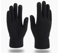 Womens Gloves Winter Thermal Thinsulate Lined Full Finger Wooly Work Women Knitted Gloves, Ladies Gloves Girls Gloves Black