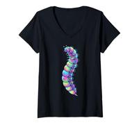 Women's Glowworm Insect Lover Entomology Larva Bug Lover V-Neck T-Shirt