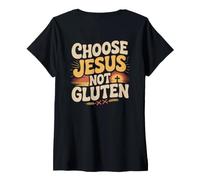 Women's Gluten Free Choose Jesus Not Gluten V-Neck T-Shirt