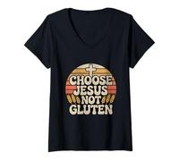 Women's Gluten Free Choose Jesus Not Gluten V-Neck T-Shirt
