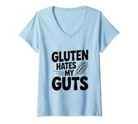 Women's Gluten Hates My Guts V-Neck T-Shirt