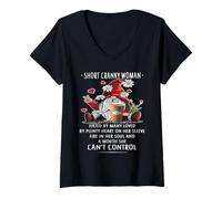 Womens Gnome Short Cranky Woman Hated by Many Loved V-Neck T-Shirt