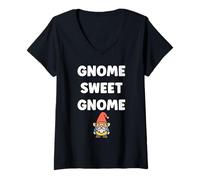 Womens Gnomes funny Dwarf quote simple sweet gnome V-Neck T-Shirt
