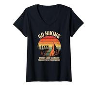 Women's Go Hiking Worst Case Scenario Eat Your Friends V-Neck T-Shirt