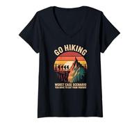 Women's Go Hiking Worst Case Scenario Eat Your Friends V-Neck T-Shirt
