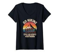 Women's Go Hiking Worst Case Scenario Eat Your Friends V-Neck T-Shirt