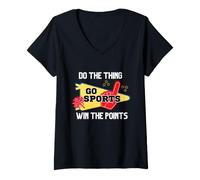 Women's Go Sports Do The Thing Win The Points Funny V-Neck T-Shirt