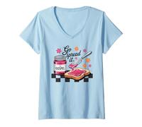 Womens Go Spread The Gospel Funny Christian Jam and Bread Faith V-Neck T-Shirt