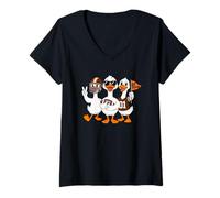 Womens Go Team Football Ducks Game Day Spirit V-Neck T-Shirt