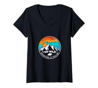 Women's Go Wild Adventure is Calling Mountains Gift V-Neck T-Shirt