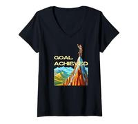Women's Goal Accomplished Time to Celebrate V-Neck T-Shirt