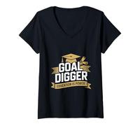 Women's Goal Digger Graduation Bachelor Master Goal Digger V-Neck T-Shirt