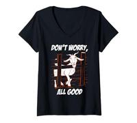 Womens Goat Lover DON'T WORRY ALL GOOD Funny Goats V-Neck T-Shirt