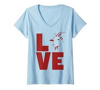 Womens Goat Lover Farmer & Farm Animal Mom & Dad V-Neck T-Shirt