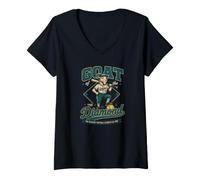 Women's Goat of The Diamond Greatest Softball Player V-Neck T-Shirt