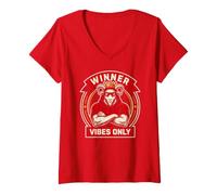 Women's Goat Winner Vibes ONLY Spirit Week My Game Day Let's Go Team V-Neck T-Shirt