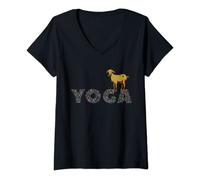 Womens Goat Yoga T Shirt for Women Men Kids V-Neck T-Shirt
