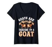 Womens Goats are Awesome I'm Awesome Therefore I'm A Goat Farmer V-Neck T-Shirt