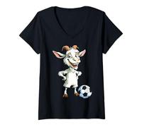 Womens Goats Football V-Neck T-Shirt