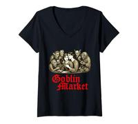 Womens Goblin Market Christina Rossetti Gothic Fairy Tale Poetry V-Neck T-Shirt