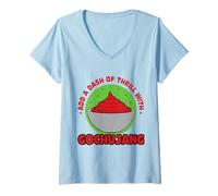 Womens Gochujang Korean Hot Sauce Outfits Korean Sauce Gochujang V-Neck T-Shirt