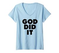 Womens GOD DID IT V-Neck T-Shirt