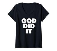 Womens GOD DID IT V-Neck T-Shirt