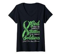 Womens God Gives His Hardest Battles to His Toughest Soldiers V-Neck T-Shirt