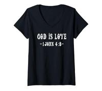 Women's God is Love 1John 4:8 V-Neck T-Shirt