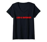 Womens God is outdated Paganism Goth Dark Ambient Music Metal V-Neck T-Shirt