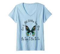 Womens God is Still Writing Your Story Stop Trying to Steal The Pen V-Neck T-Shirt
