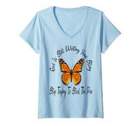 Womens God is Still Writing Your Story Stop Trying to Steal The Pen V-Neck T-Shirt